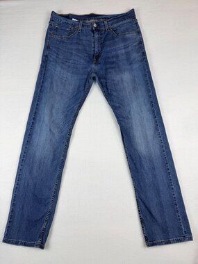Levis Mens Medium Wash Denim Jeans Size 32 Straight Fit Classic Style